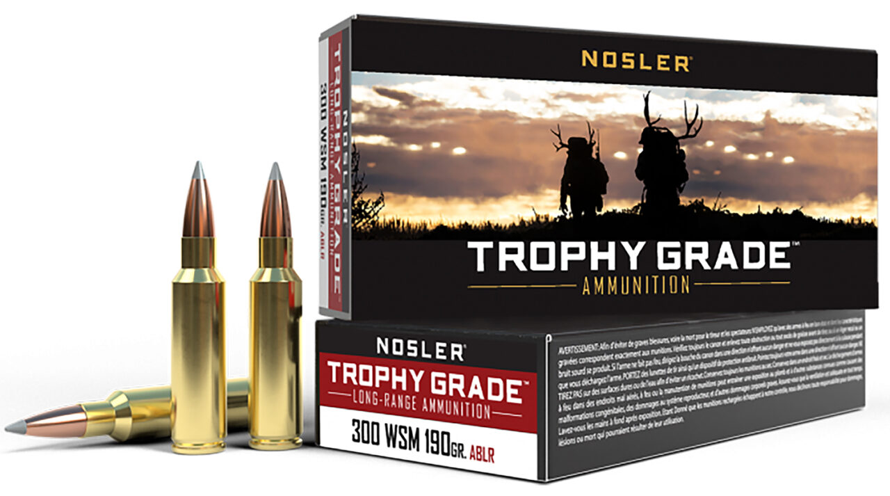 Nosler 60106 Trophy Grade Long-Range 300 WSM 190 gr Nosler Spitzer AccuBond-Long Range (SABLR) 20 Per Box/ 10 Cs
