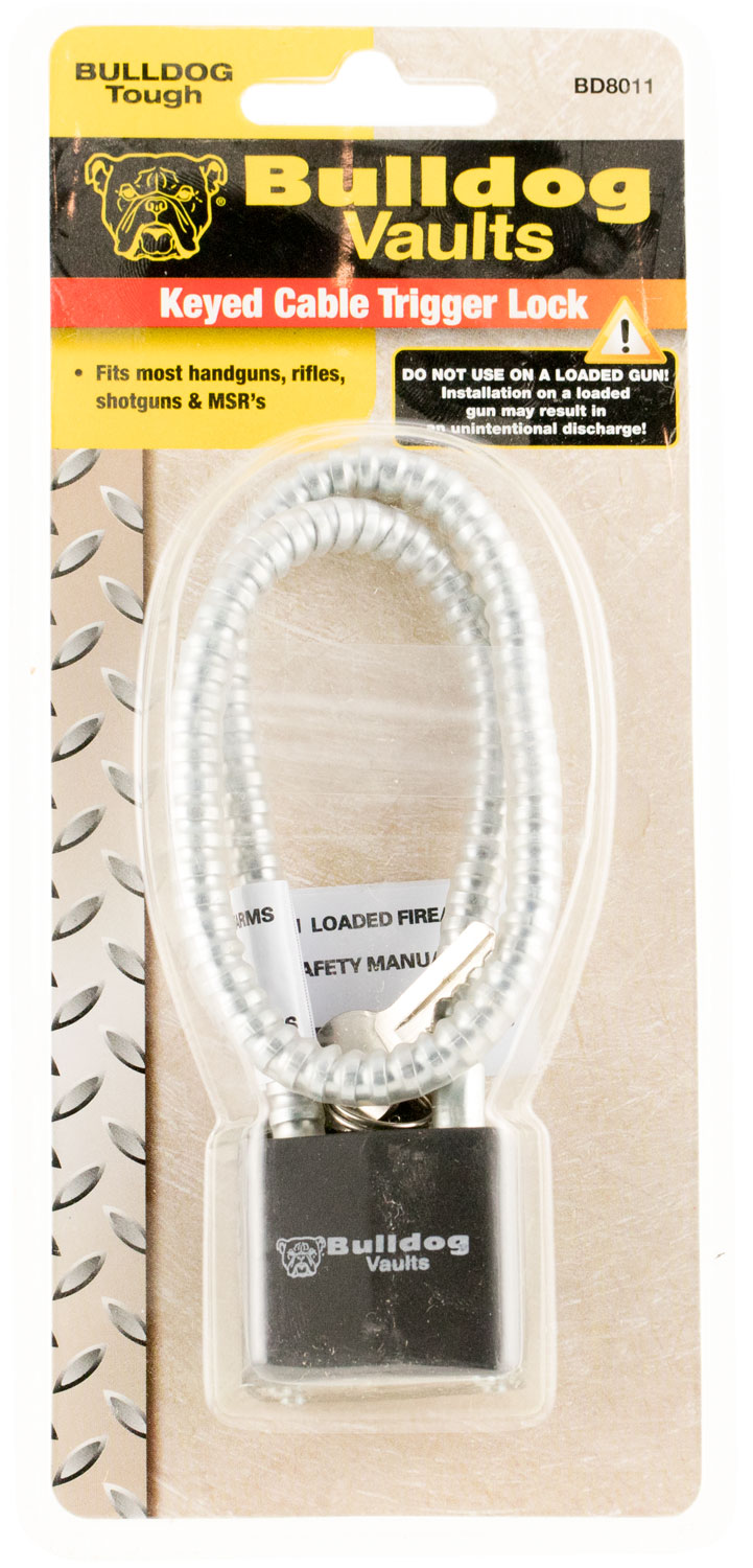 Bulldog BD8011 Trigger Lock Cable Open With Key Metal Firearms Fit- pistols/Rifles/Shotguns