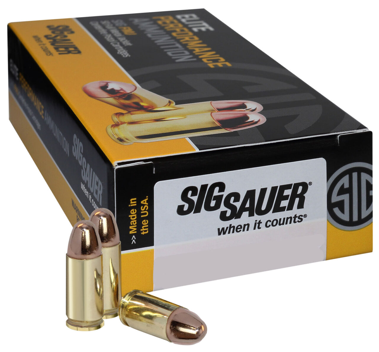 Sig Sauer E40SB250 Elite Ball 40 S&W 180 gr 985 fps Full Metal Jacket (FMJ) 50 Bx/20 Cs