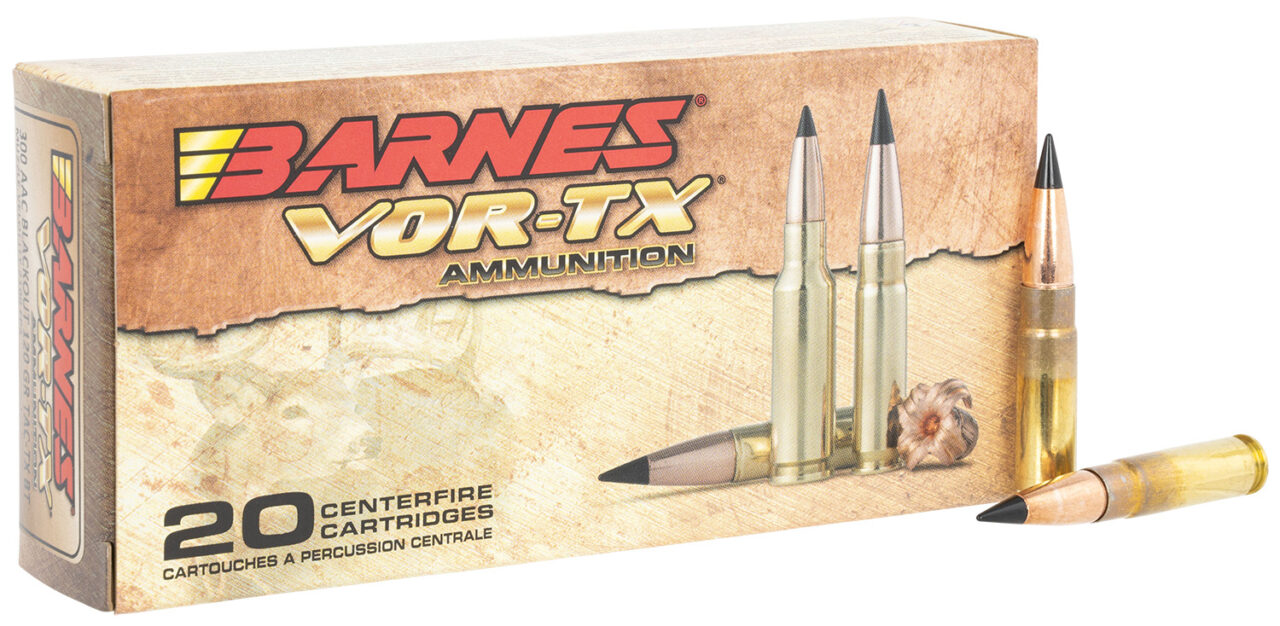 Barnes Bullets 30827 VOR-TX Rifles 300 Blackout 120 gr, TAC-TX Boat-Tail, 20 Per Box/ 10 Cs