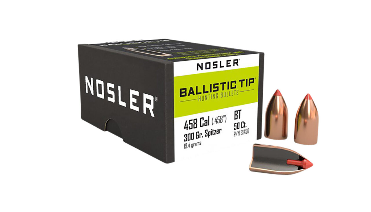 Nosler 31456 Ballistic Tip 458 Cal .458 300 gr Spitzer Point 50 Per Box