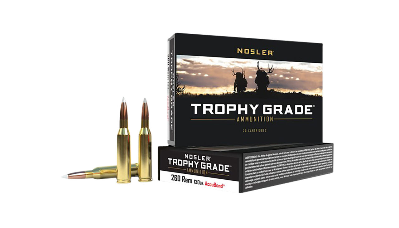 Nosler 60024 Trophy Grade 260 Rem 130 gr Nosler AccuBond 20 Per Box/ 10 Cs