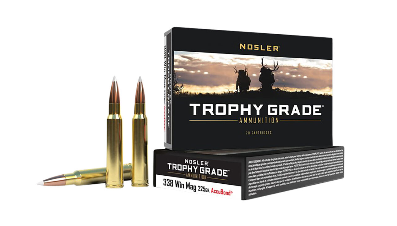 Nosler 60074 Trophy Grade 338 Win Mag 225 gr Nosler AccuBond 20 Per Box/ 10 Cs