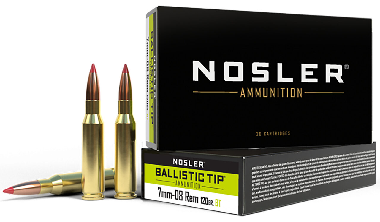Nosler 40060 Ballistic Tip 7mm-08 Rem 120 gr Spitzer Ballistic Tip (SBT) 20 Per Box/ 10 Cs