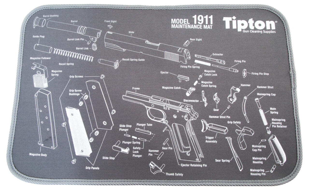 Tipton 558680 Maintenance Mat Neoprene Top w/Rubber Back Black w/Gray Trim 1911 Parts Diagram 10" L x 12" W