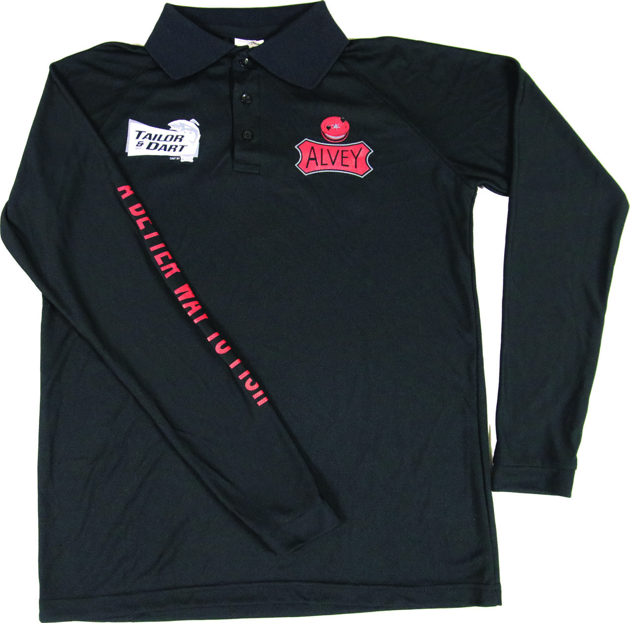 ALVEY TAILOR & DART POLO BLACK LONG SLEEVE LARGE