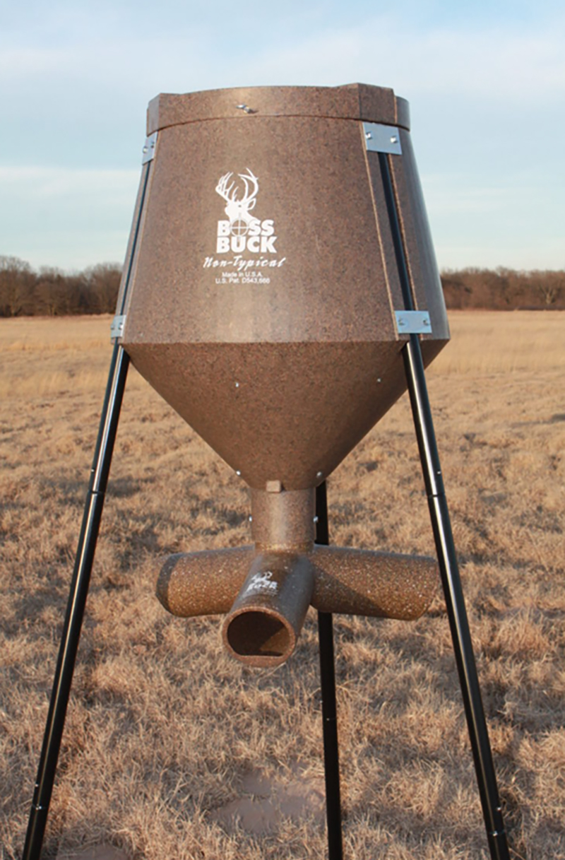 BOSS BUCK GRAVITY FEEDER 200# ALL IN 2-IN-1 ROUND LEGS