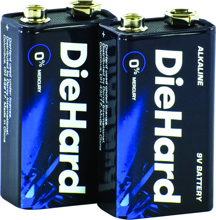 DIE HARD ALKALINE BATTERIES 9V 2pk