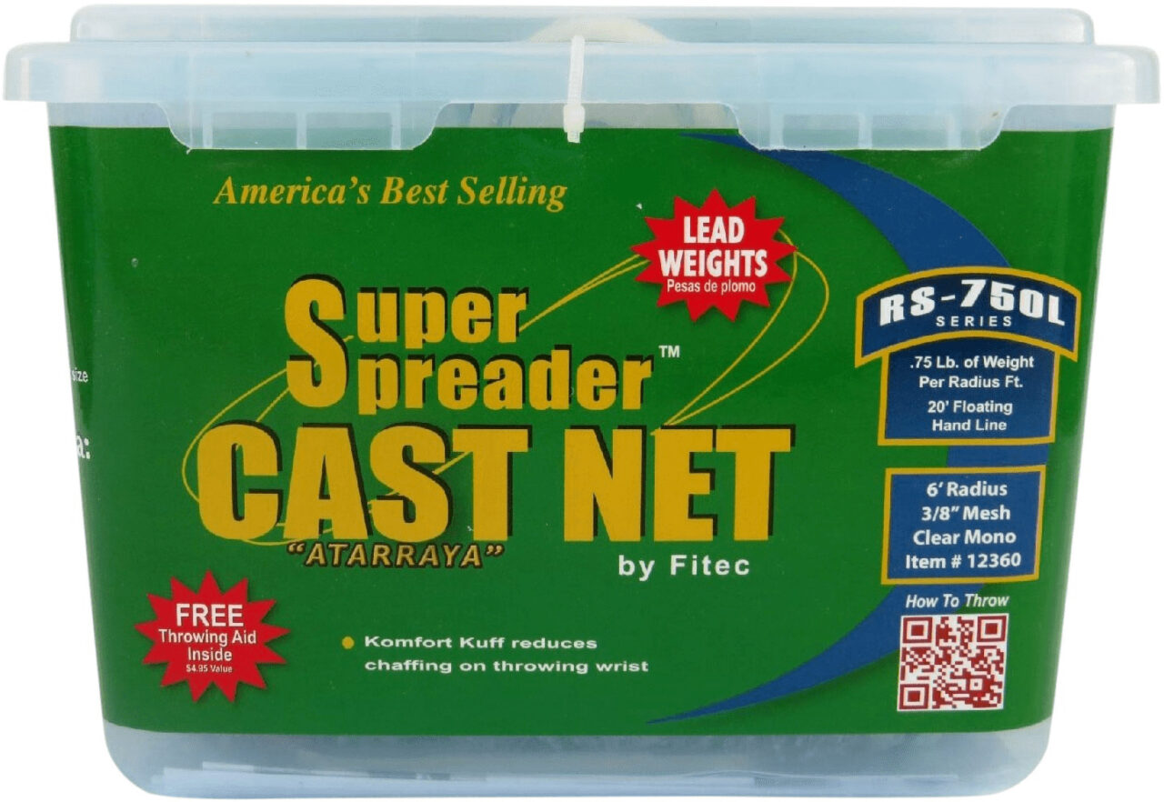 FITEC RS750L SPREADER CAST NET CLR MONO 6ft 3/8in 3/4lb LEAD