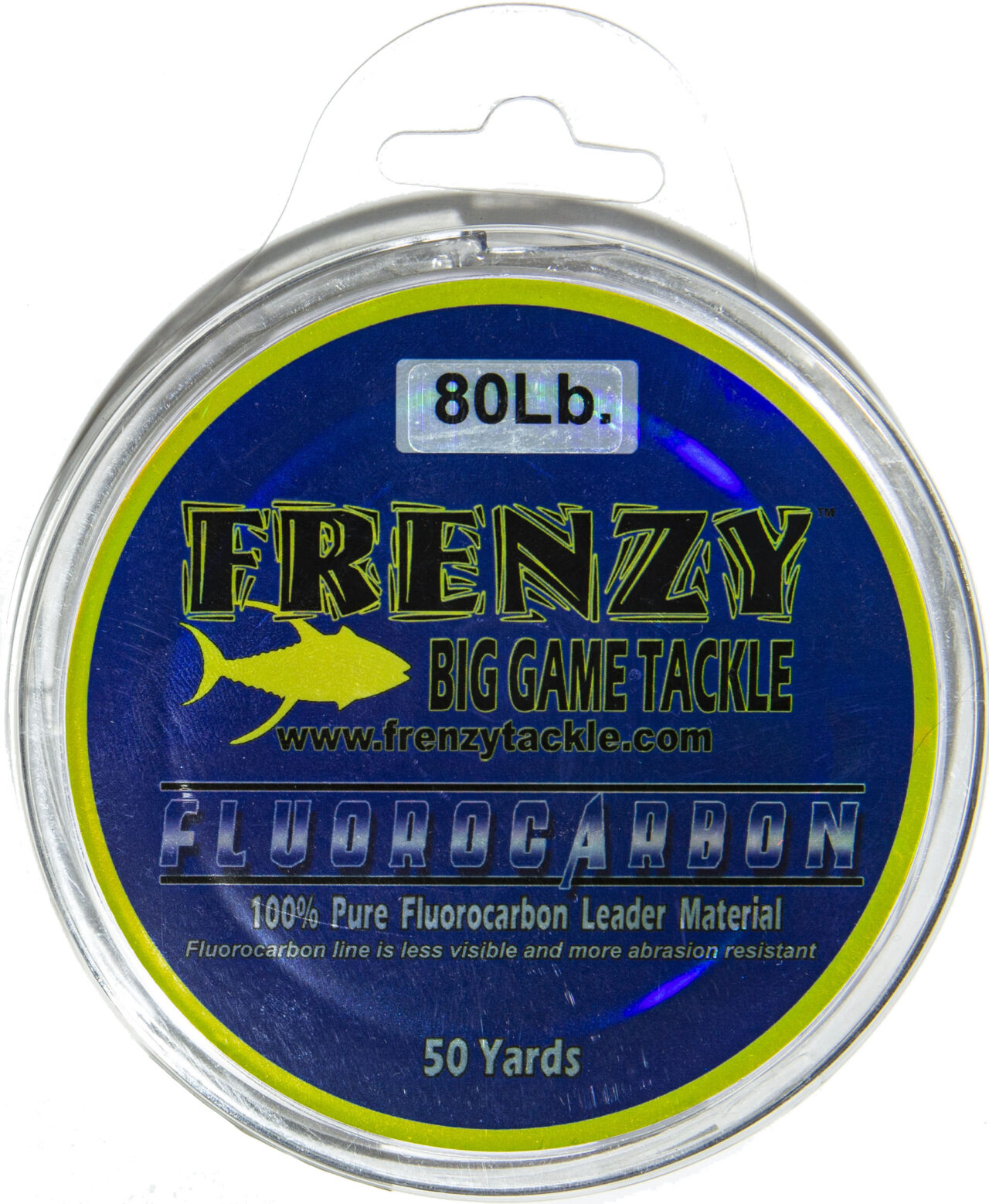 FRENZY FLUOROCARBON LEADER 50yd 80# CLEAR REUSABLE SPOOL