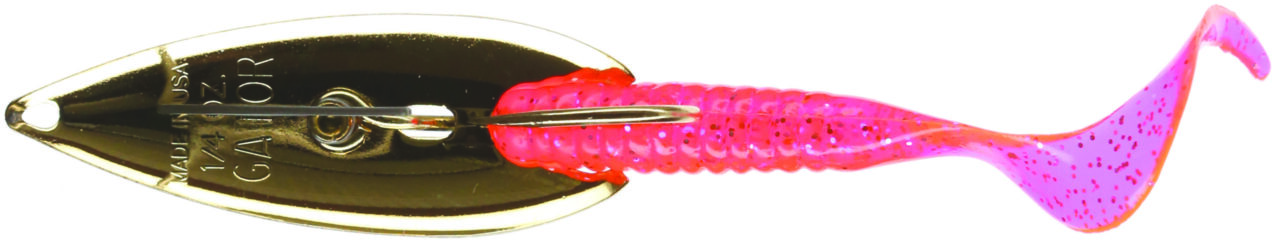 WEEDLESS SPOON 1/4oz GOLD w/PINK WORM