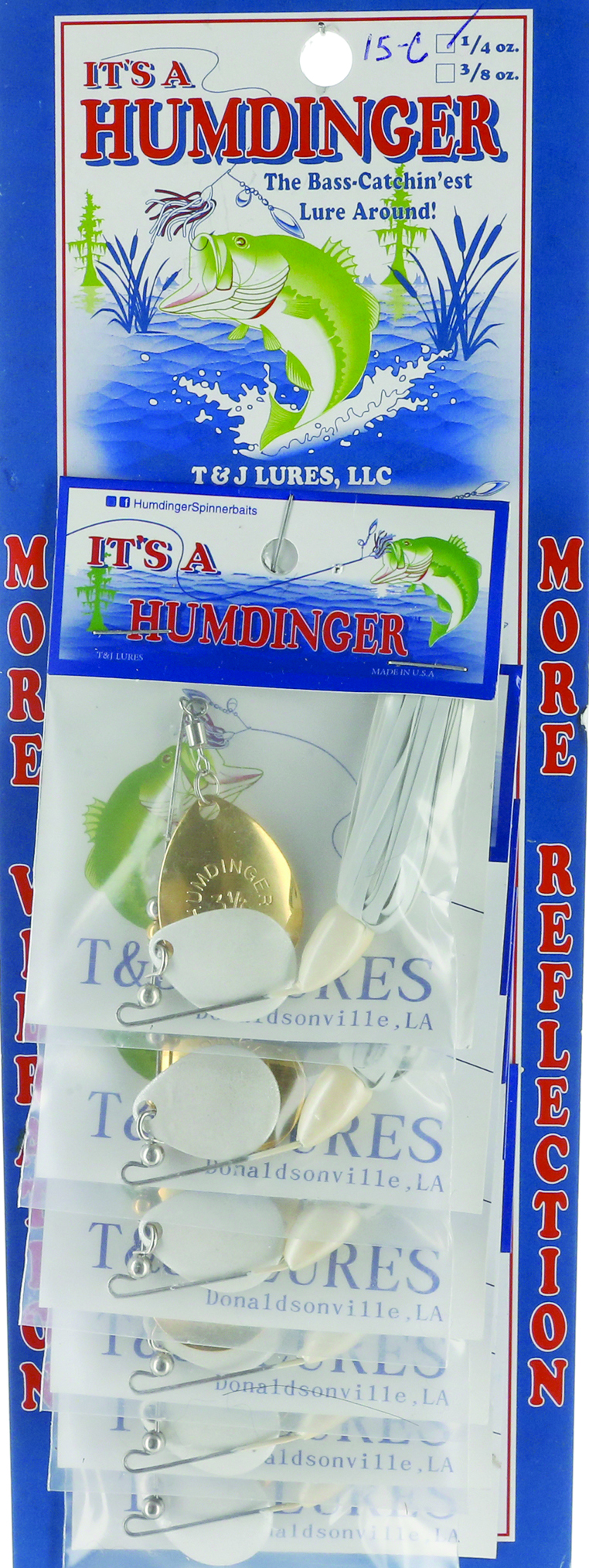 HUMDINGER SPINNER BAIT 1/4oz WHT COL/GLD COL WHITE