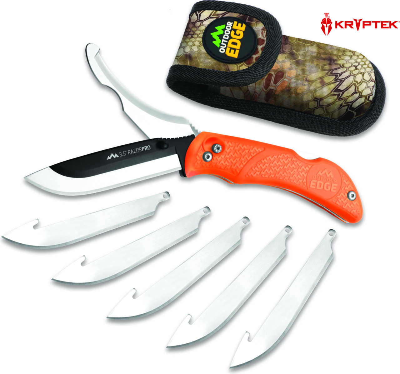OUTDOOR EDGE KNIFE RAZOR-PRO ORANGE CLAM