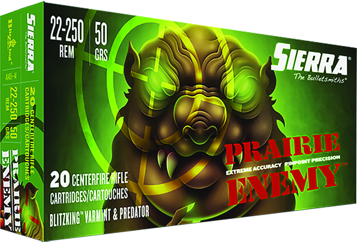 SIERRA RIFLE AMMO PRAIRIE ENEM 22-250 Rem 50GR